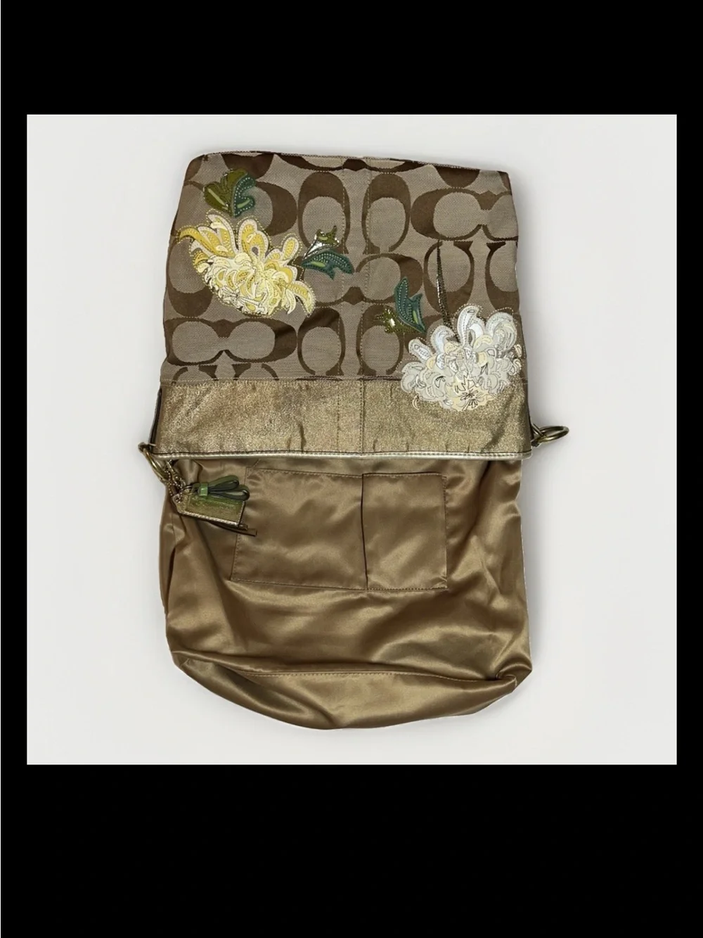 Coach 2008 Limited Edition Chrysanthemum Appliqué Shoulder Bag, Style: (#12200)